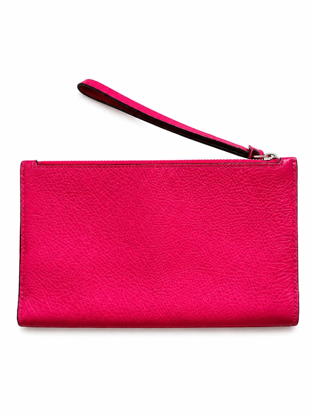 Kate Spade Pebbled Leather Hot Pink Wristlet Clutch - Picture 3 of 6